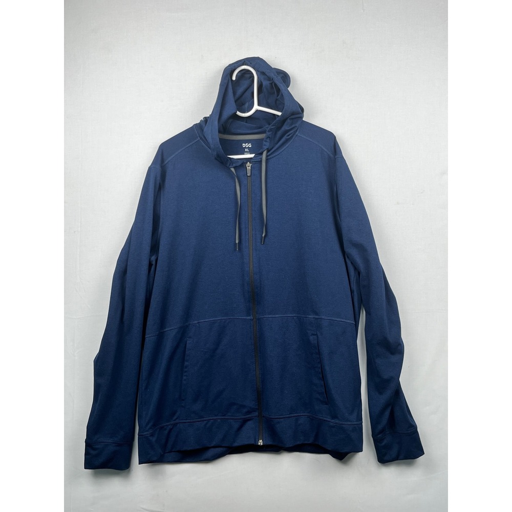 DSG Full Zip Hoodie Mens XL Athletic Performance Sweatshirt Navy Blue